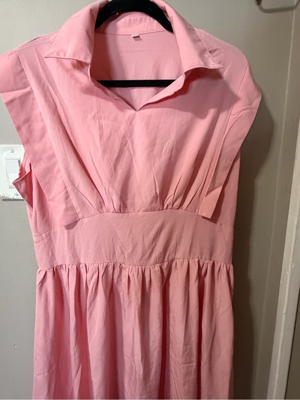 Source Unknown Soft Pink Collared Midi Dress